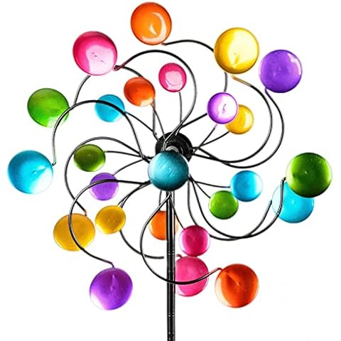 formano Buntes Windrad für den Garten aus Metall Windspiel Windmühle 126 cm Cover