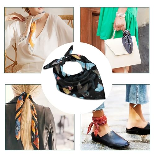 Luxury Small Square Silk Feeling Scarf for Women, Hair Wrap Headscarf Breathable Neckerchief Head Bandana Gifts3