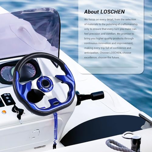 image for LOSCHEN Boat Steering Wheel Polyurethane Leather with 3/4