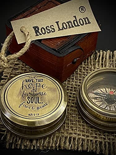 Ross London - Bussola tascabile in ottone con