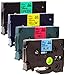 Produktbild 4 Schriftbandkassetten kompatibel zu Brother TZe-431-731 12mm 8m lang laminiert ersetzt TZe-431, TZe-531, TZe-631, TZe-731 // Schwarz auf Blau/Rot/Gelb/Grün