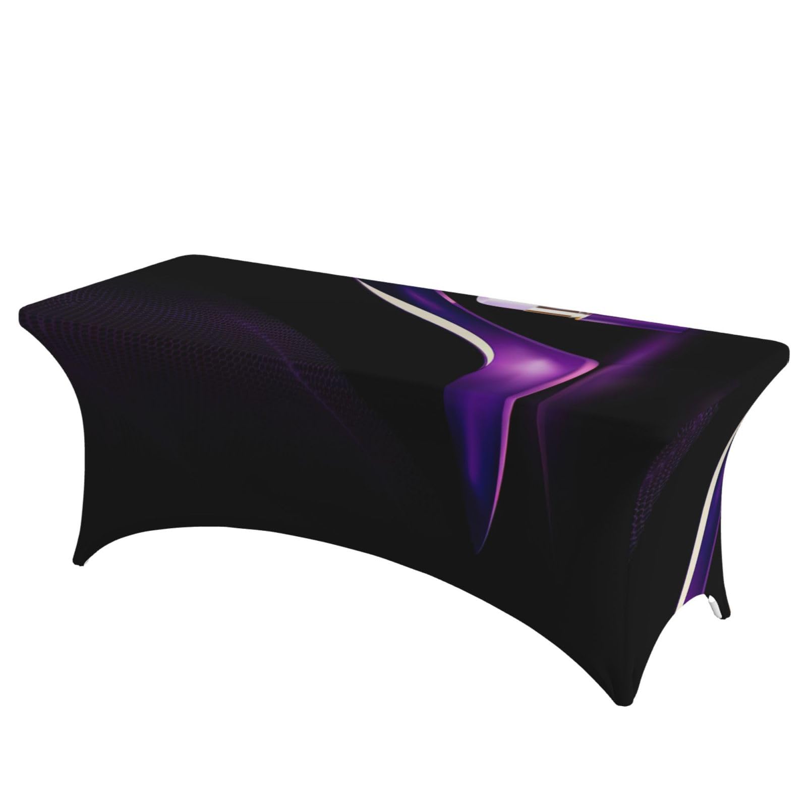 Nappe extensible rectangulaire violette 1.8m imprimé rouge à lèvres