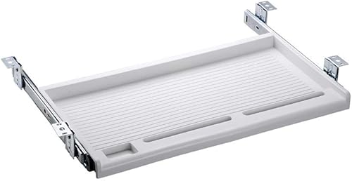 Bandeja para teclado de escritorio con bandeja de teclado y cajones con bandeja de ratón para oficina en casa Blanco