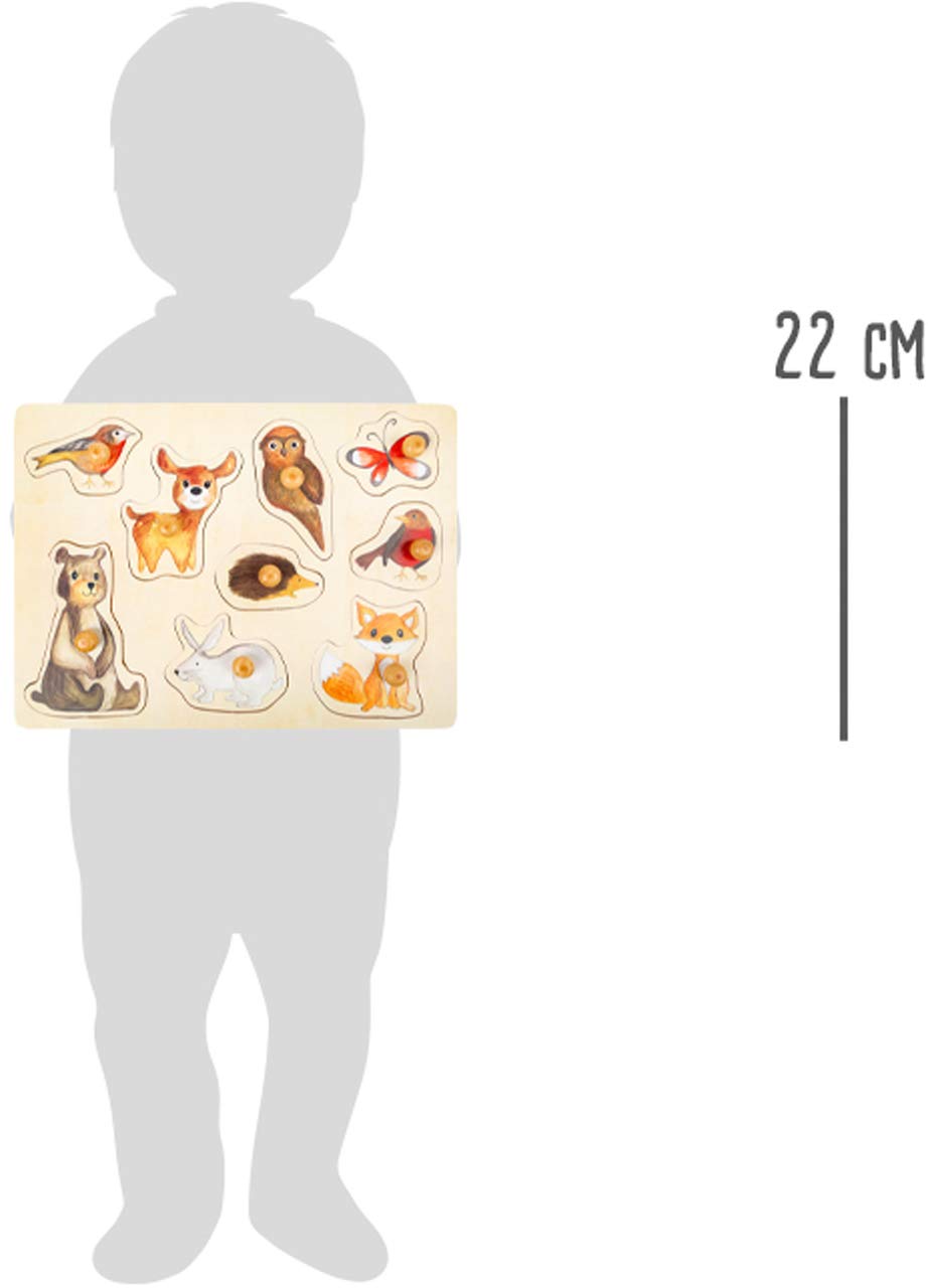 11499 Set Puzzle di Animali della Foresta Small Foot, in Legno con Motivi di Animali Carini, dai 12 Mesi