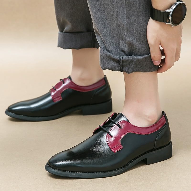 Men's Breathable Casual Oxford Lace-Up Dress Shoes Comfortable Retro Derby Fashion Business Formal3
