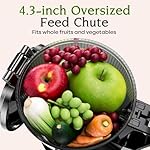 Cold Press Juicer, 200W Masticating Slow Juicer 4.3" Large Feed Chute Fit Whole Fruits Vegetables | Upgraded Auger | Tritan Material | BPA Free | Juice Recipes (Silver) - Image 5