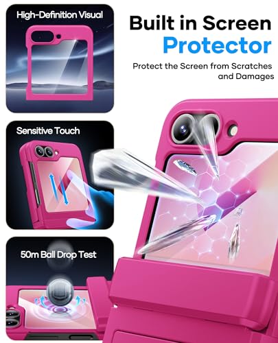 Image of ASAFCASE for Samsung Galaxy Z Flip 6 and Z Flip 7 FE Case Wallet, Hot Pink
