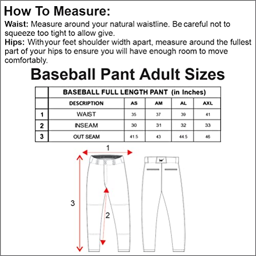 Wearcog Men's Baseball Pant | Grey Adult Full Length Loose Fit Baseball Pants Extra Large Size #TOP7