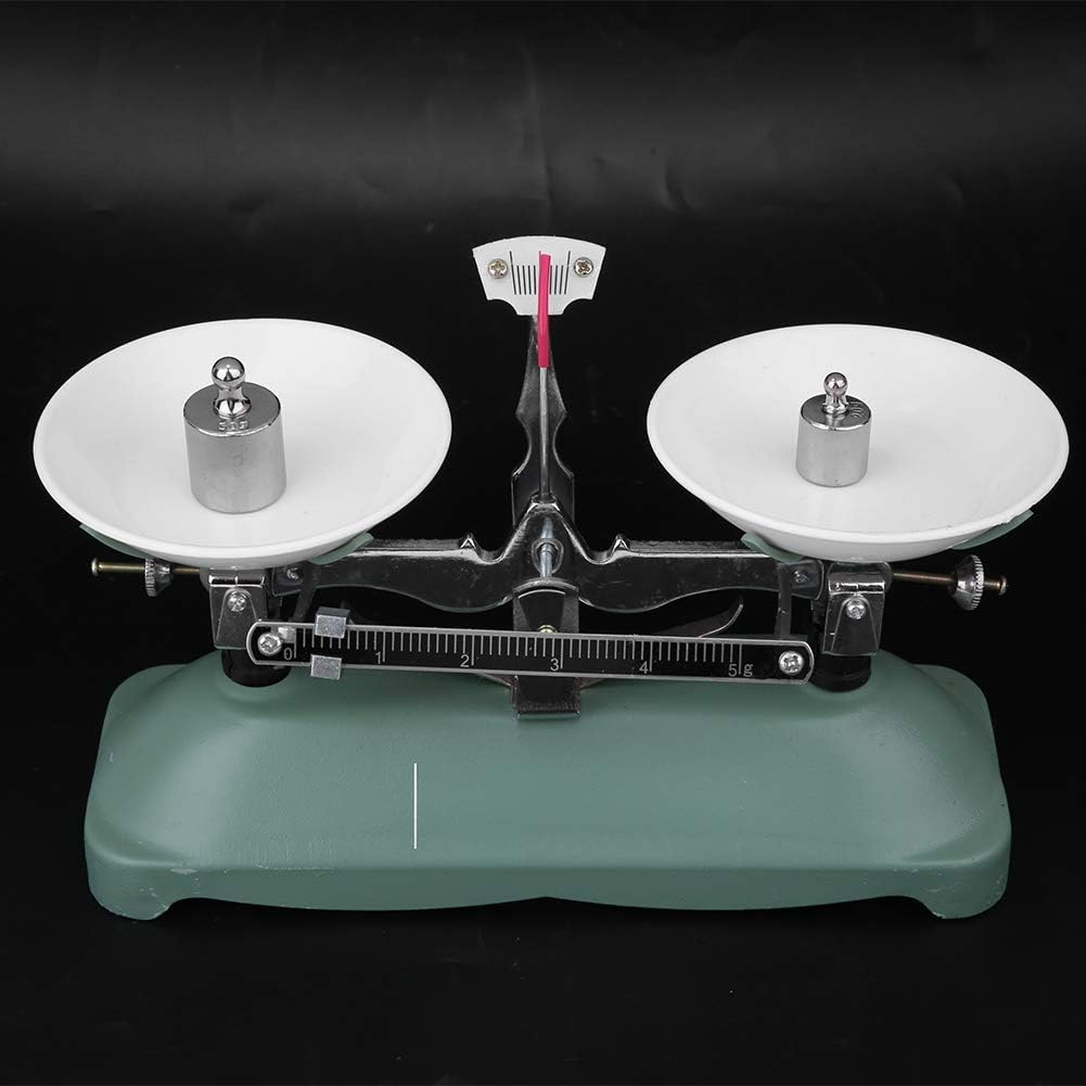 Schulwaage Waage Metall Spielzeug Tischwaage Maßstab Mechanische Waage mit Pinzette und Kalibriergewicht für Laborunterricht Physikzubehör Verschiedene Gewichte(100 g)