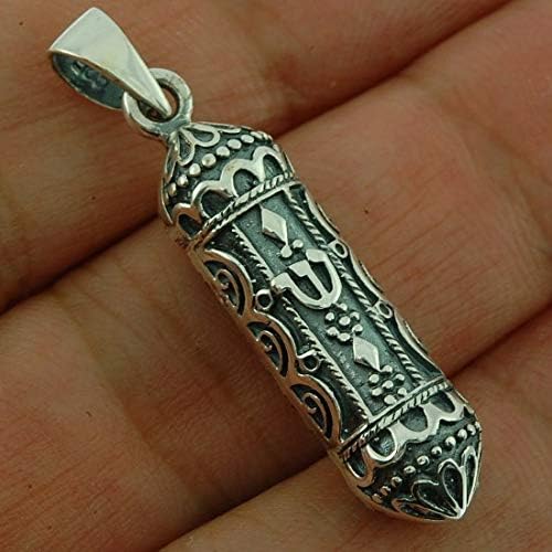 925 Sterling Silver Mezuzah Pendant Necklace - Unisex Judaica Jewelry Hypoallergenic - Religious Necklace with 18-Inch Chain Perfect Bar Bat Mitzvah Hanukkah Gift for Men Women - Image 2