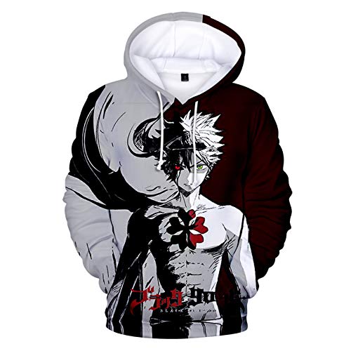 ZOSUO Sweat à Capuche Hoodie Hauts de survêtement Black Clover Impression Chandail de Loisirs Asta Cosplay Manteau Tops,XXS Cover
