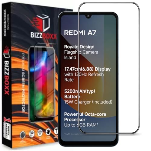 Image of Edge to Edge Tempered Glass For Xiaomi Redmi A7 Screen Protector Guard - HD Clarity, Anti-Fingerprint Screen Guard (Xiaomi Redmi A7-6.88 Inch) With Installation Kit - Pack of 1
