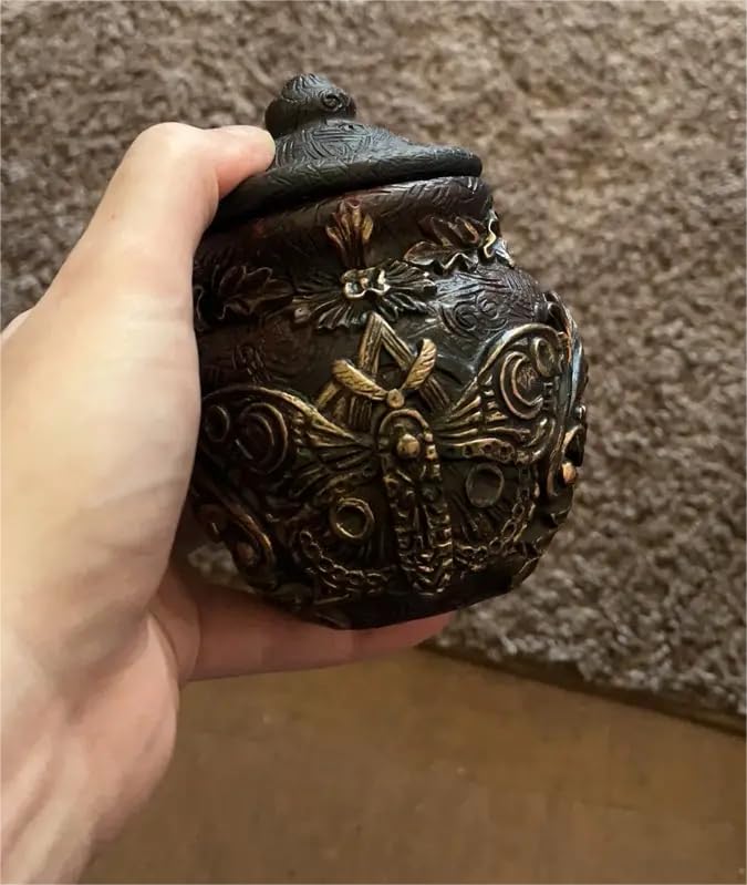 Magic Gothic Jars Vase Statue-Figure Cute Litttle Gothic Vase Witch Bottle Vintage Decor Gift for Wizard and Witch Costume Props (Butterfly)