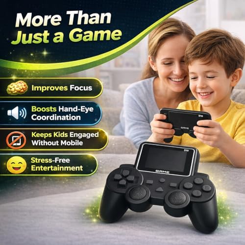 Image of Casaquin S10 Portable Gaming Console for Kids | Retro Handheld Game Player with 500+ Built-in Classic Games | Rechargeable, TV Output, 3.5 inch Display | Gift for Boys & Girls Age 6+