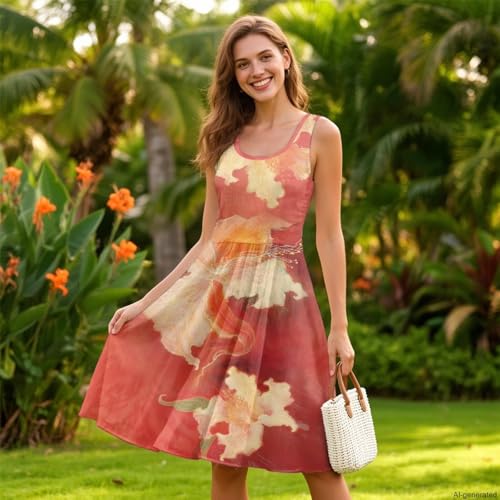 Image of TOADDITDO Womens Summer Sleeveless Tank Dress with 2 Side Pockets XS-4XL Plus Size