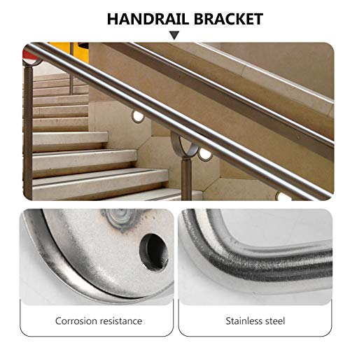 Doitool - Supporti per ringhiera delle scale in acciaio inox, supporti per corrimano a parete, supporti ringhiera in legno o metallo, 5 pezzi (6 x 8 x 5 cm)