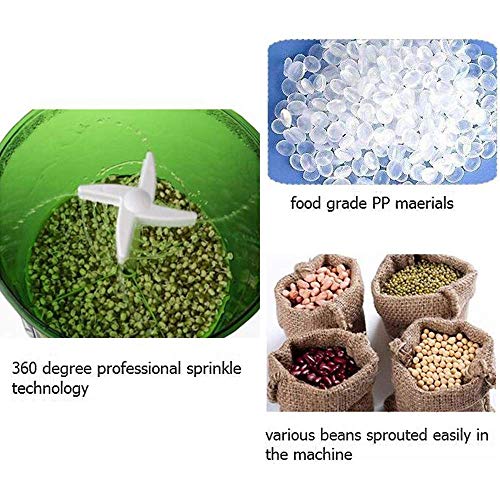 Bean Sprouts Machine, LED Display Time Control, Intelligent Automatic Bean Sprouts Maker, 2 Layers Function Large Capacity Seed Grow Cereal Tool, 110V