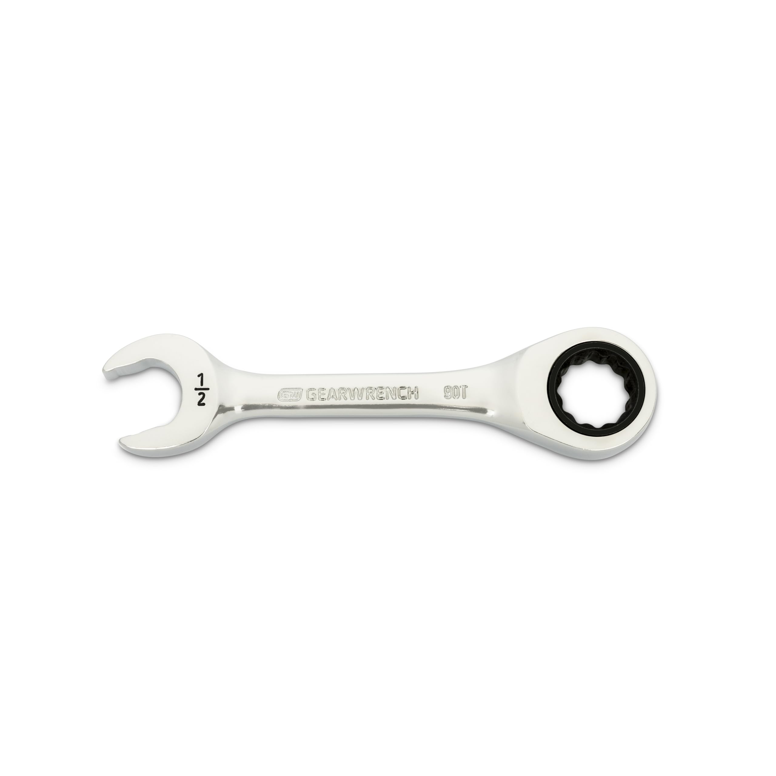 GEARWRENCH 1/2" 90-Tooth 12 Point Stubby Combination Ratcheting Wrench | 86853