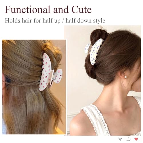 Pack de 2 pinzas acrílicas para cabello con diseño floral miniatura 3