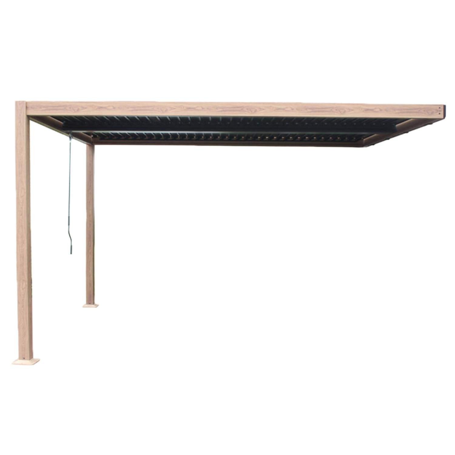Pergola Bioclimatique SIFNOS 390×290 cm Marron Aluminium Adossée