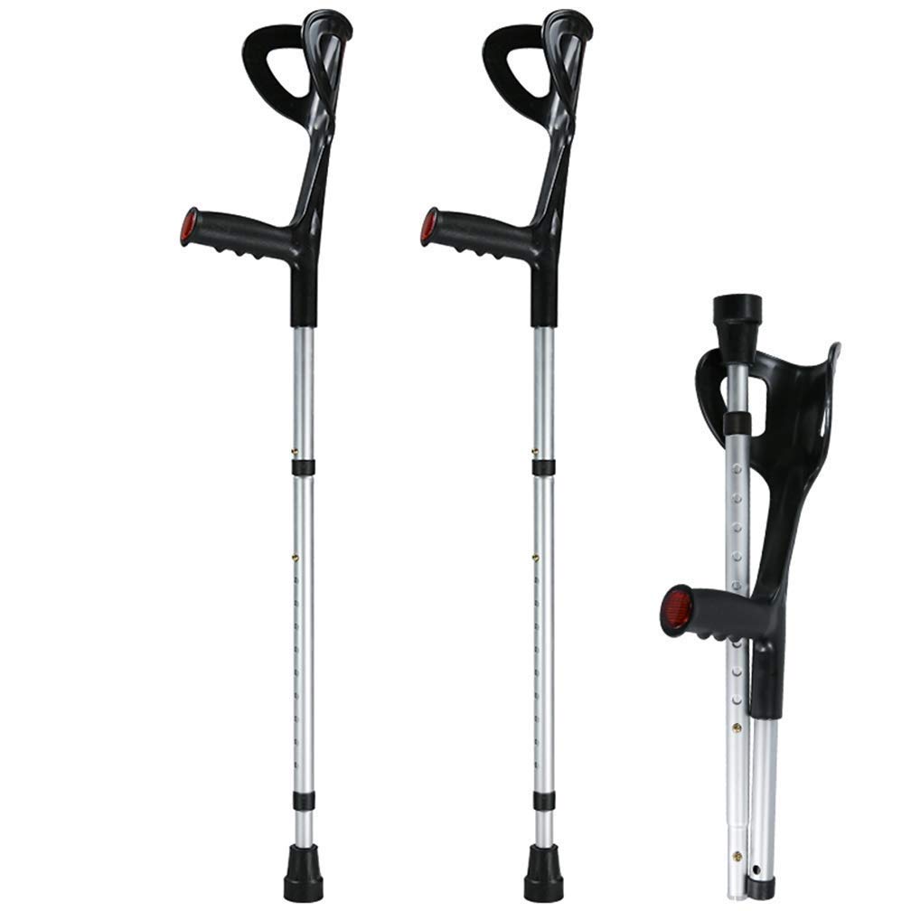Muletilla de Aluminio Plegable Brazo muletas El Codo se Puede Doblar, Fractura Bajo la axila Ligero Antideslizante muletas de Codo (36"-45" / 92-115cm)