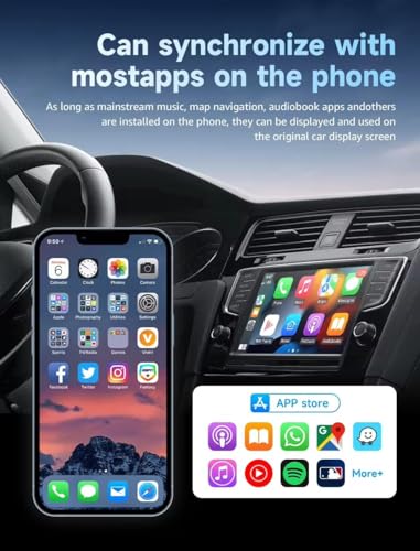 Image of Tobo Wireless CarPlay Adapter, Upgraded Plug & Plug-and-Play dongle for iPhone with 5.8GHz WiFi, Easy Installation and Online Updates, Compatible with OEM Wired CarPlay Car Models TD-1227WA