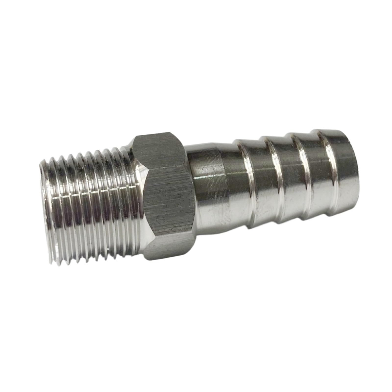 AARTERZZA 10mm Hose Barb OD to M14x1.5 Metric Male Thread 304 Stainless Steel High Pressure Pipe Fitting Barbed Connector