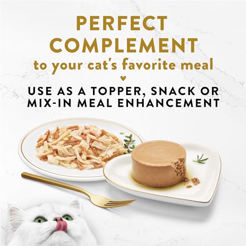 Image of Fancy Feast Purina Appetizers Lickable Grain Free Cat Food Topper White Meat Chicken and Shredded Beef Appetizer - 1.1 oz. Trays,(Pack of 20)