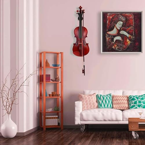 Geigenaufhänger mit Bogenhaken, Robust und Langlebig, Doppelkopf-Design, Einfache Installation für Zuhause und Studio (1PCS)