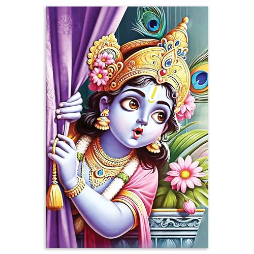 Image of Twinster Bal krishna Posters Photo for Pregnant Women, Baby Poster Self Adhesive (Size 45 cm by 30 cm) Pack of 1 (Design 11)