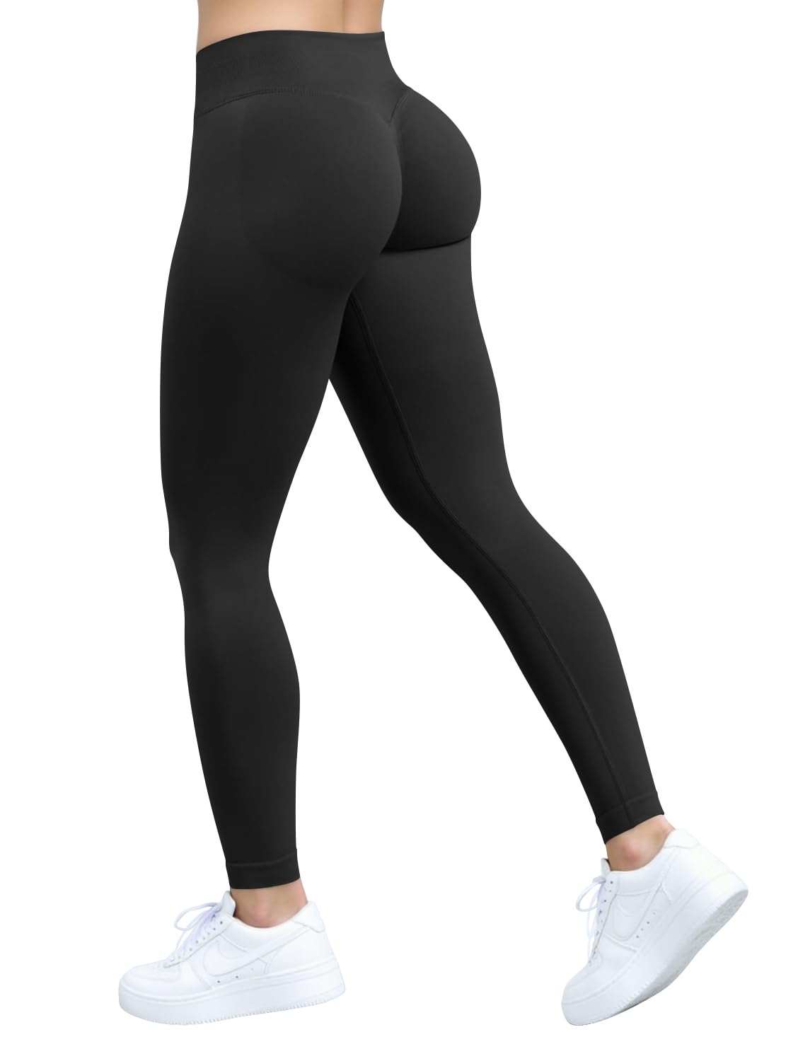 OQQ Workout Leggings for Women Seamless Scrunch Tights Tummy Control Impact Girl Activewear Yoga Pants