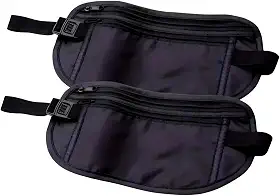 Kit 2 Pochete Doleira, Porta Dinheiro Notas Viagem Internacional Anti Roubo Invisível Segura Imperméavel Para Celular Cartão Chaves