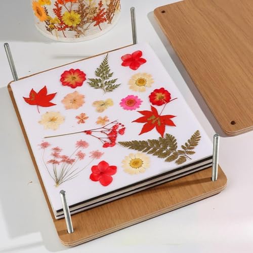 Image of SNAPPSY Press Flower Book Set Flower Pressing Tools for Crafts Lovers Photo Artworks 15cmx15cm