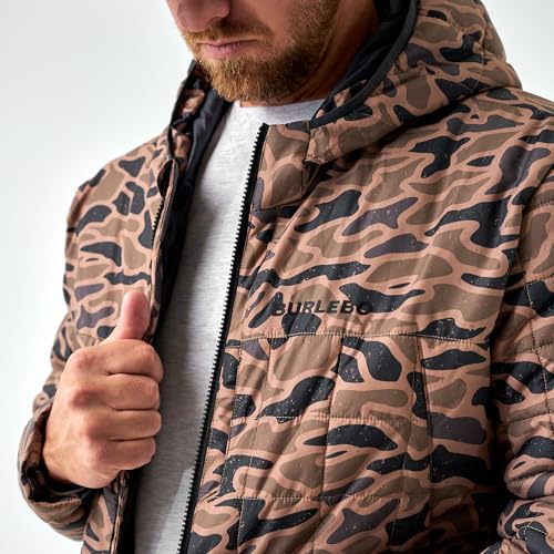 Image of BURLEBO Men's Puffer Jacket - Lightweight Quilted Winter Coat with Zipper Pockets