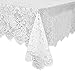 Juvale, Tovaglia rettangolare in pizzo, motivo floreale elegante, per feste di compleanno, ricevimenti di nozze, baby shower, tavole da pranzo, colore bianco, 242,5 x 146 cm
