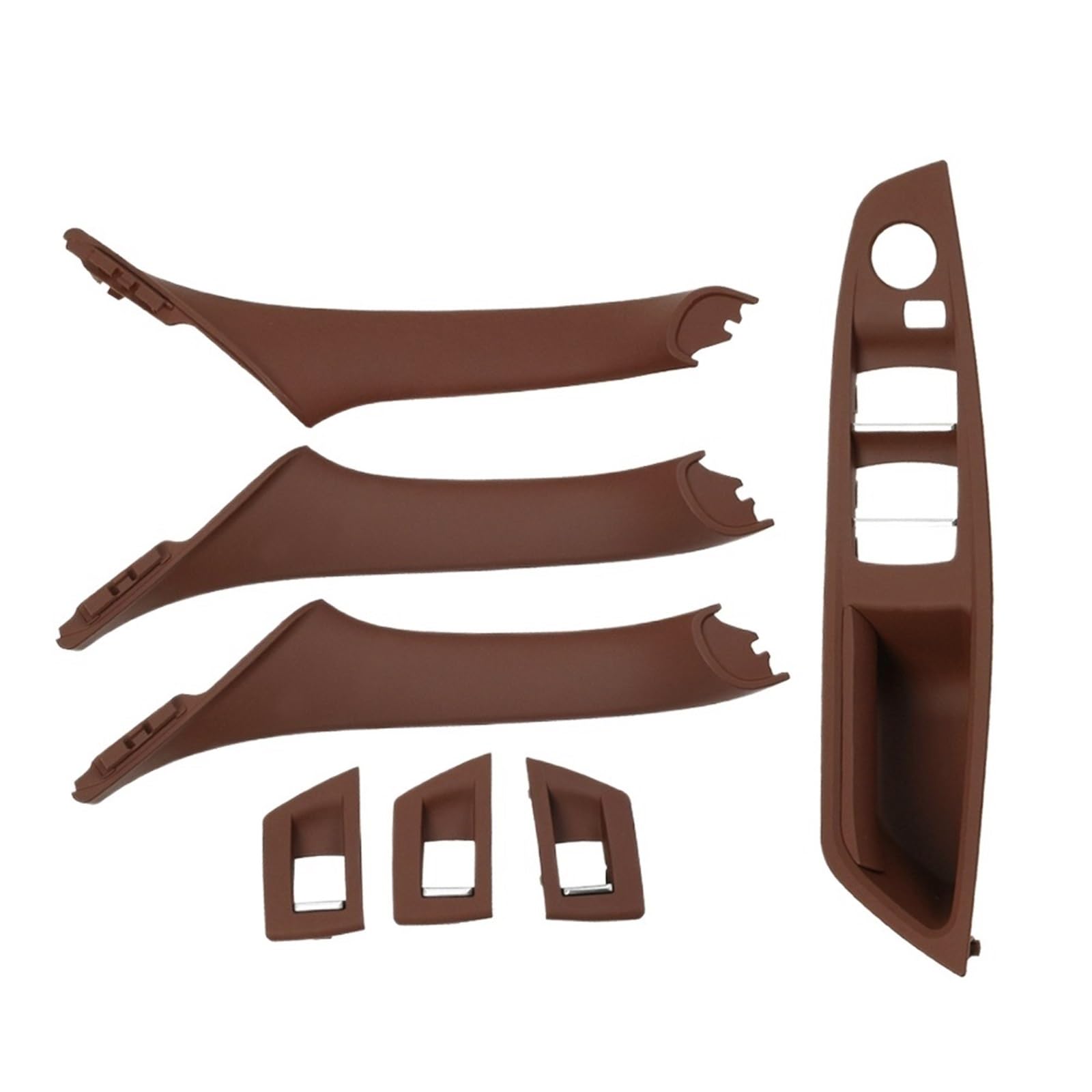 OEXRIGRU Car Interior Door Handles for BMW F10 F11 F18 520 523 525 RHD Right Hand Driver Car Interior Door Window Switch Cover(RHD Brown 7pcs)