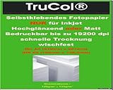 Bedruckbar bis zu 19200 dpi 50 Blatt A4 selbstklebendes FOTOPAPIER MATT Etiketten DIN A4 für Tintenstrahldrucker 210 x 297mm 128g/m²