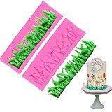2 Stück Grasform Zaun Silikon Spitze Formen für DIY Fondant Süßigkeiten Herstellung Schokolade Form Desserts Eiswürfel Gummi Ton Keks Gips Harz Cupcake Topper Kuchen Dekor Formen