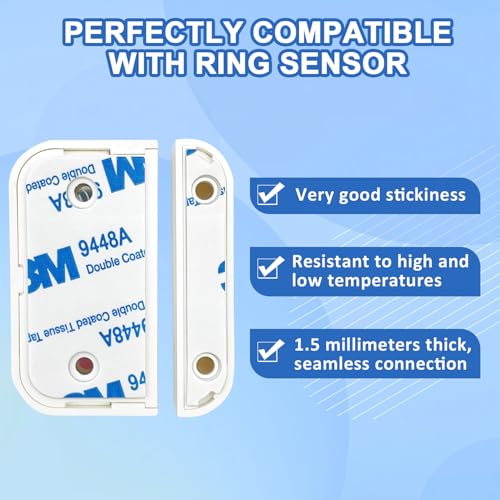 Image of Replacement Adhesive Pads for Ring Alarm Contact Sensors Magnets (2nd Gen), Double Sided Adhesive Tape, 12 Sensor and 12 Magnet Pads