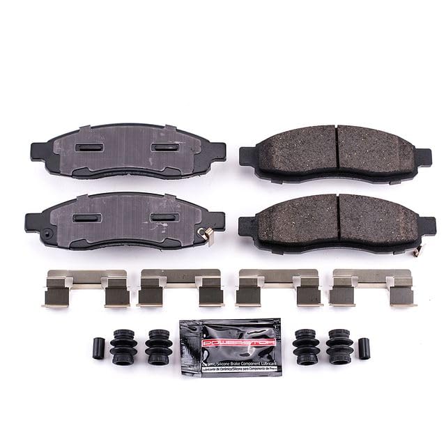 Image of PowerStop Front Brake Pads for INFINITI QX56 2004-05 |Nissan Armada 2005 |Pathfinder Armada 2004 |TITAN 2004-05 - Z23 Carbon-Fiber Ceramic Brake Pads with Installation Hardware, Z23-1015