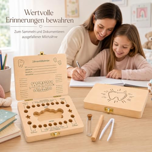 Sunshine smile Milchzahndose aus Holz, Milchzahnbox, Zahnbox für Kinder – Ansicht 6