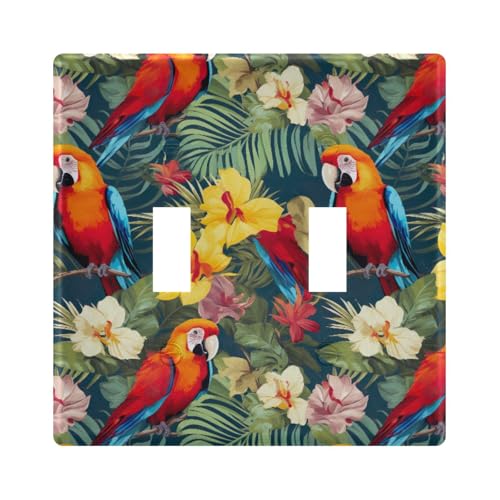 UMIRIKO Parrot Tropical Light Switch Cover Plate Covers Decorative Double Toggle Home Decor 202a8793
