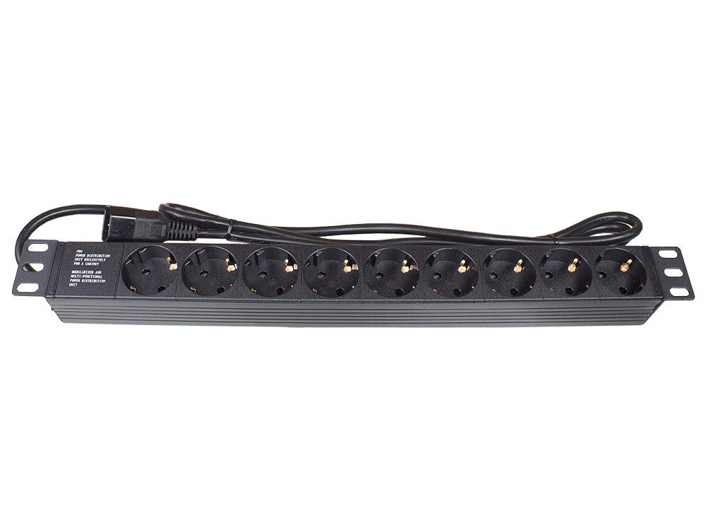 Good Connections Rallonge électrique PDU (1HE) avec fiche C14 vers fiche de sécurité 9 x fiche de sécurité pour Enfant Noir 19"