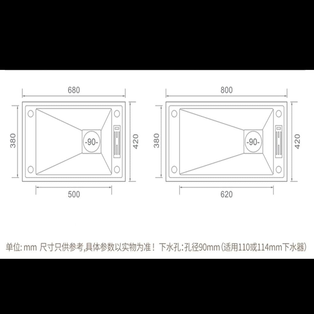 LMMDDP Kitchen 304 Stainless Steel Handmade Sink Large Single-slot Ladder-type Under-counter Washing Dish Middle Plate : Industrial & Scientific