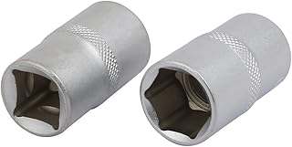 Aexit 1/2-inch Square Hand Operated Tools Drive 16mm 6 Point Socket Impact Adapter Silver Tone 2pcs Model:57as300qo127