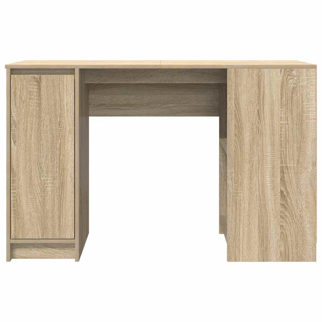 Scrivania in rovere Sonoma, 120 x 42 x 76 cm, con spazio e ripiano, ergonomica, per ufficio, casa, computer, laptop, gaming, segretario, salvaspazio, con cassetto