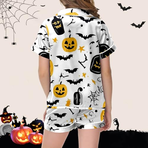 Girls Halloween Outfit Set Casual Round Neck Printed Top and Pants Toddler Kids Comfortable Everyday Wear Spring4