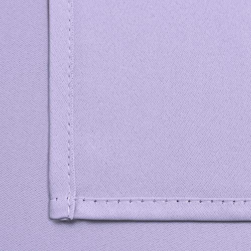 Yakamok 63 Inch Length Blackout Curtains for Bedroom, Thermal Insulated Room Darkening Grommet Top Window Drapes for Living Room,Lilac,42W x 63L,2 Panels