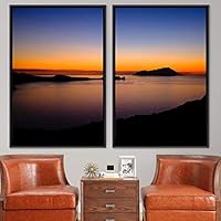 2 Piece Framed Canvas Wall Art Sunset and Ocean Landscape Canvas Prints Home Artwork Decoration for Living Room,Bedroom - 16
