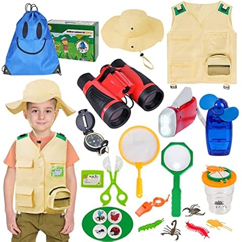 MELAND Kids Explorer Kit - Bug Hunting Kits for Children with Explorer Costume, Hat, Binoculars, Outdoor Adventure Bug Catcher Toys Gifts for Boys Girls Aged 3 4 5 6 7 8 Year Old Cover
